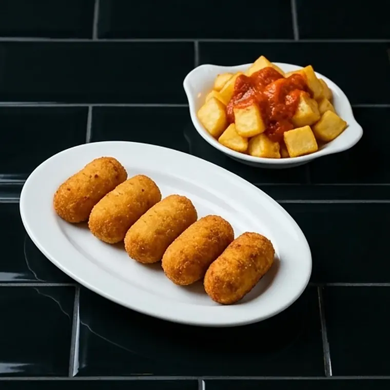 Foto de Croquetas y patatas bravas