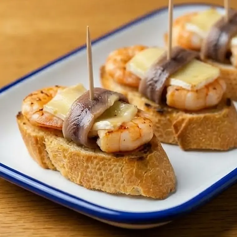 Foto de Pintxo de gamba con anchoa y piparra