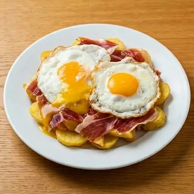 Foto de Huevos rotos con jamón ibérico